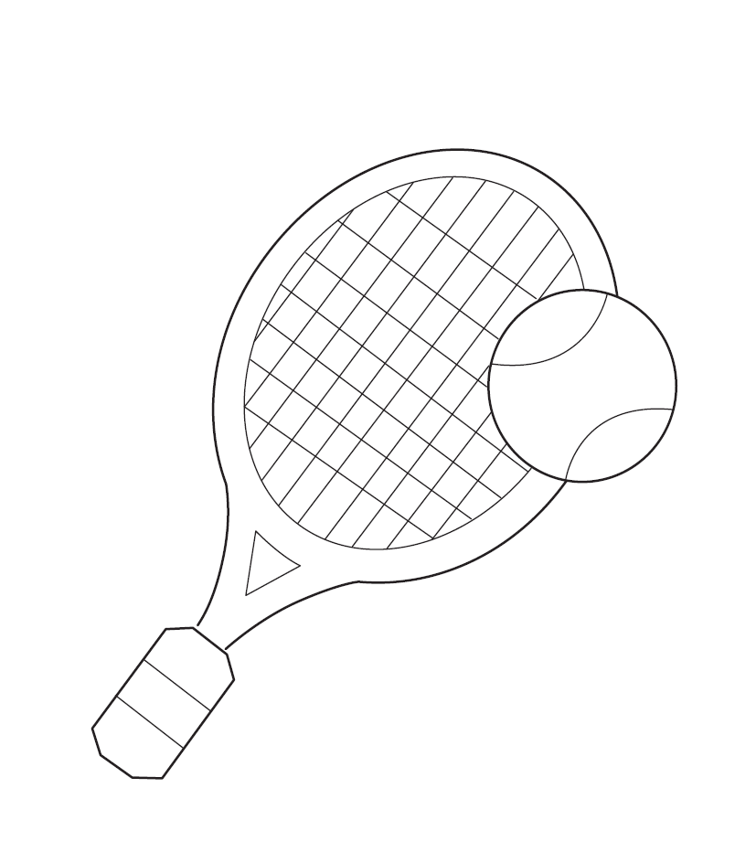 Simple Racket Print Out Racket Coloring Sheet – Educational Sports Equipment Art for Children