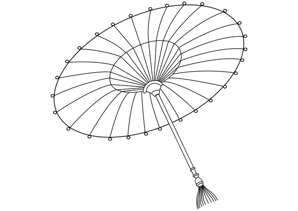 Chinese Umbrella coloring page – fun and educational printable for children