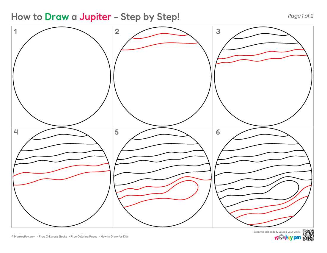 Simple Drawing Jupiter How to Draw Jupiter – Easy Step-by-Step Planet Drawing for Kids
