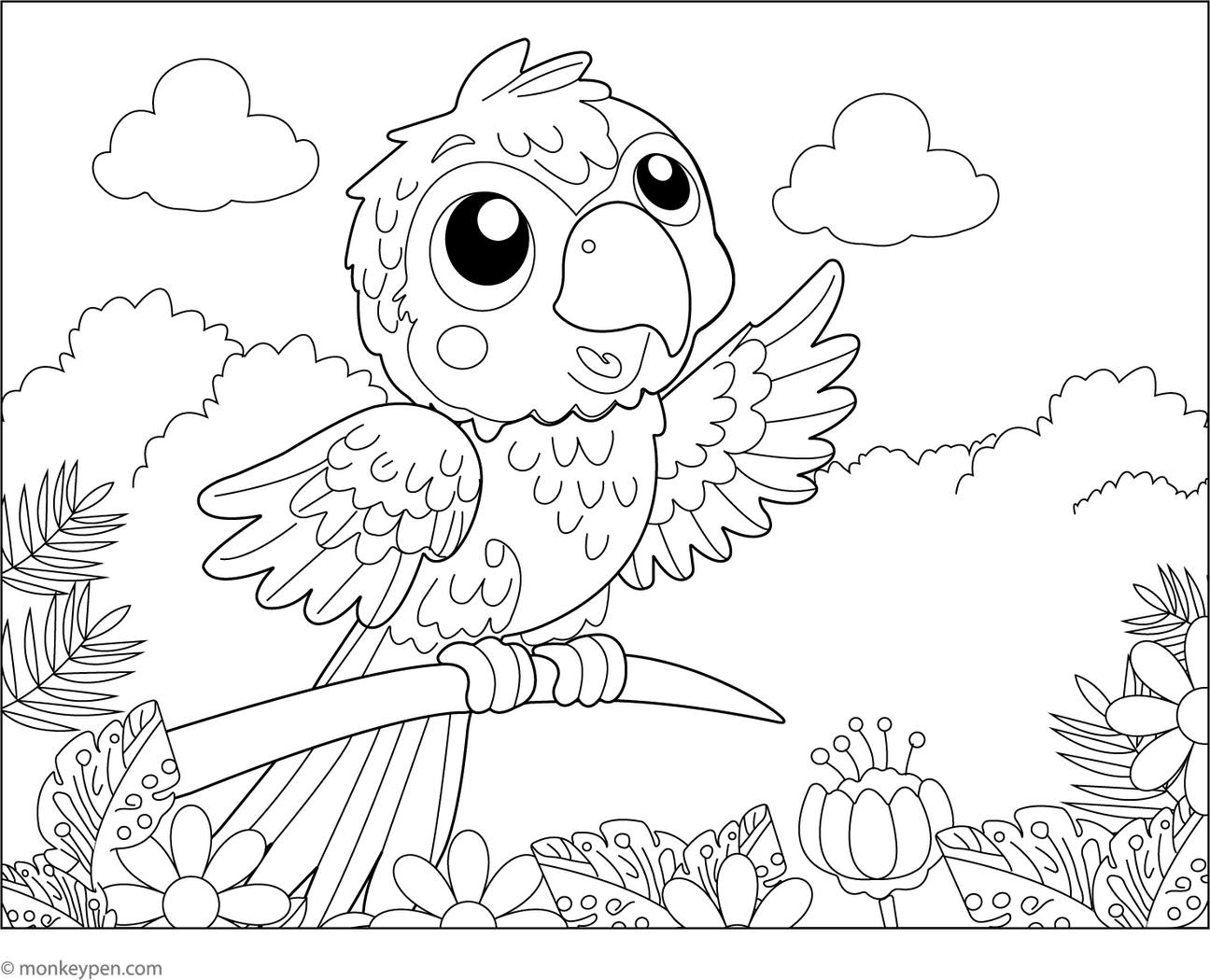Printable Macaw Coloring Book PDF