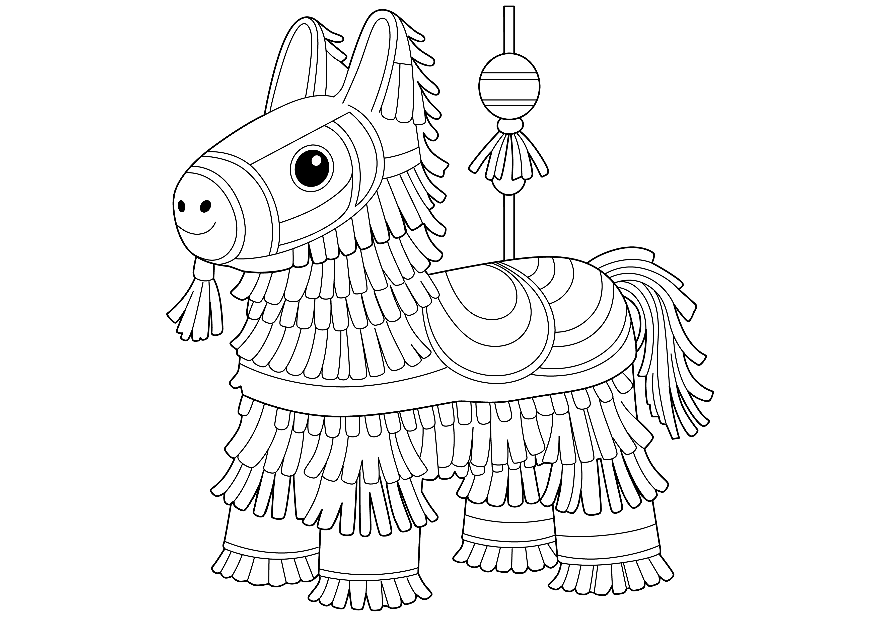 Pinata Color Sheet Free Printable Pinata Toy Coloring Image for Kids