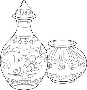 Rajastani Blue Pottery coloring page – fun and educational printable for children