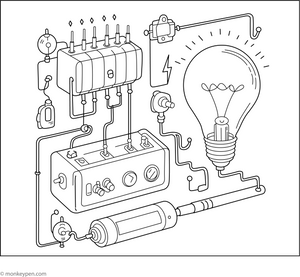 Electric Circuit Coloring Page