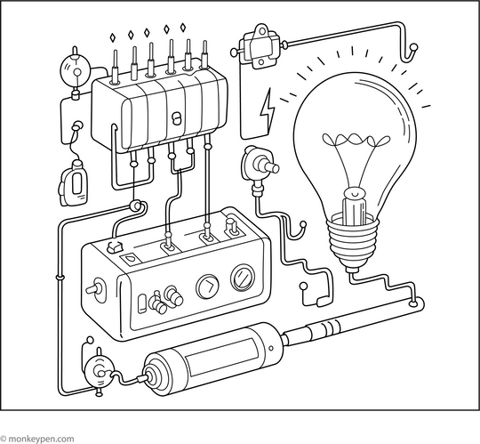 Electric Circuit Coloring Page