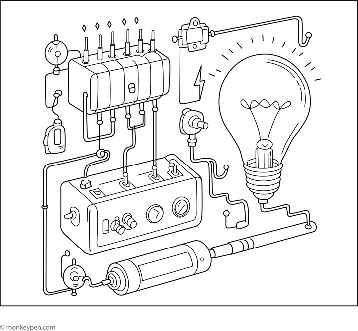 Electric Circuit Coloring Page
