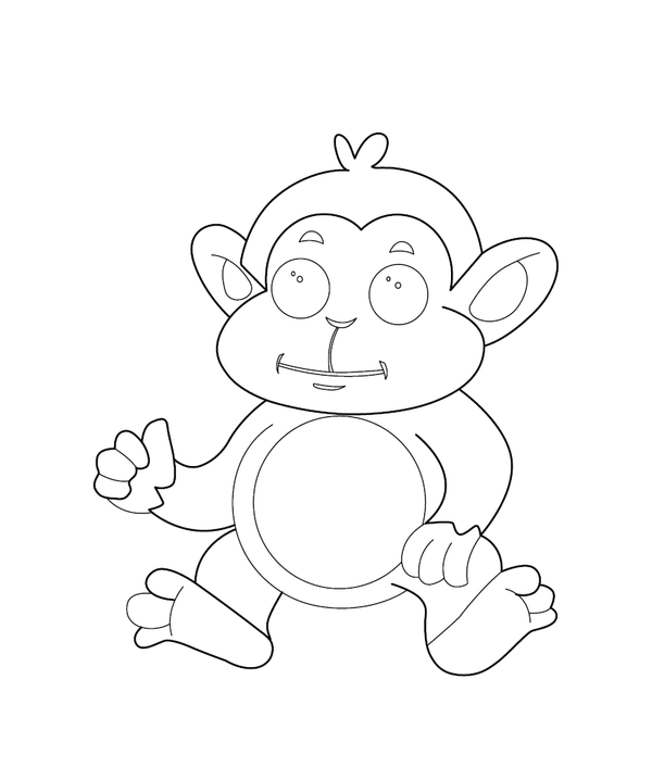 Monkey  coloring page – fun and educational printable for children
