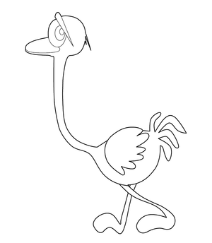 Ostrich  coloring page – fun and educational printable for children