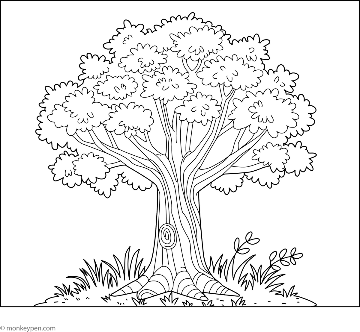 Tree Brown Coloring Tree Coloring Book PDF | Free Printable Tree Coloring Pages