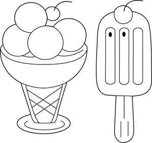 Ice Cream coloring page – food-themed printable activity for kids
