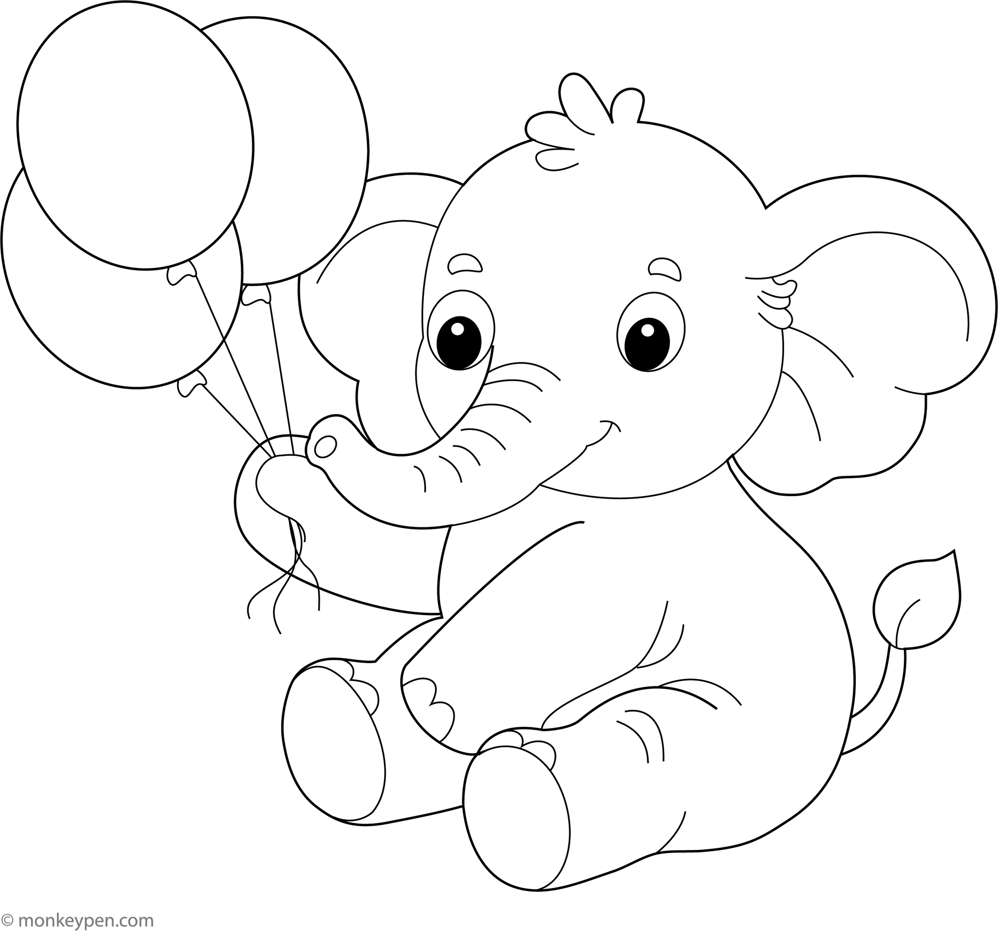 Downloadable Elephant Coloring Book - Free Printable PDF