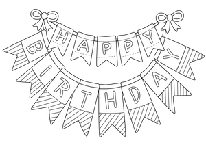 Birthday Banner coloring page – fun and educational printable for children