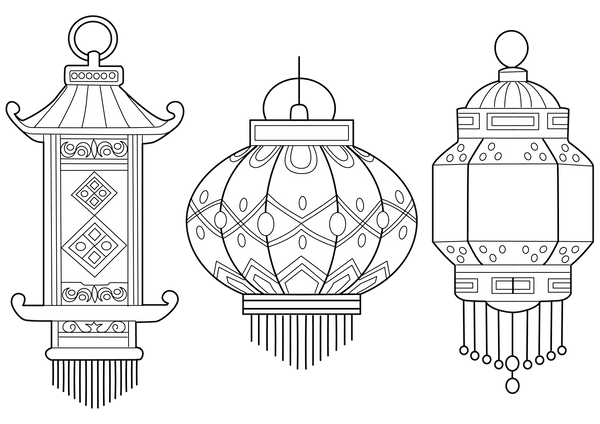 Chinese Red Lantern coloring page – fun and educational printable for children