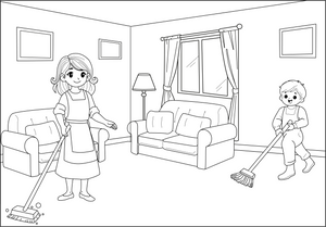 Home Hygiene coloring page – fun and educational printable for children