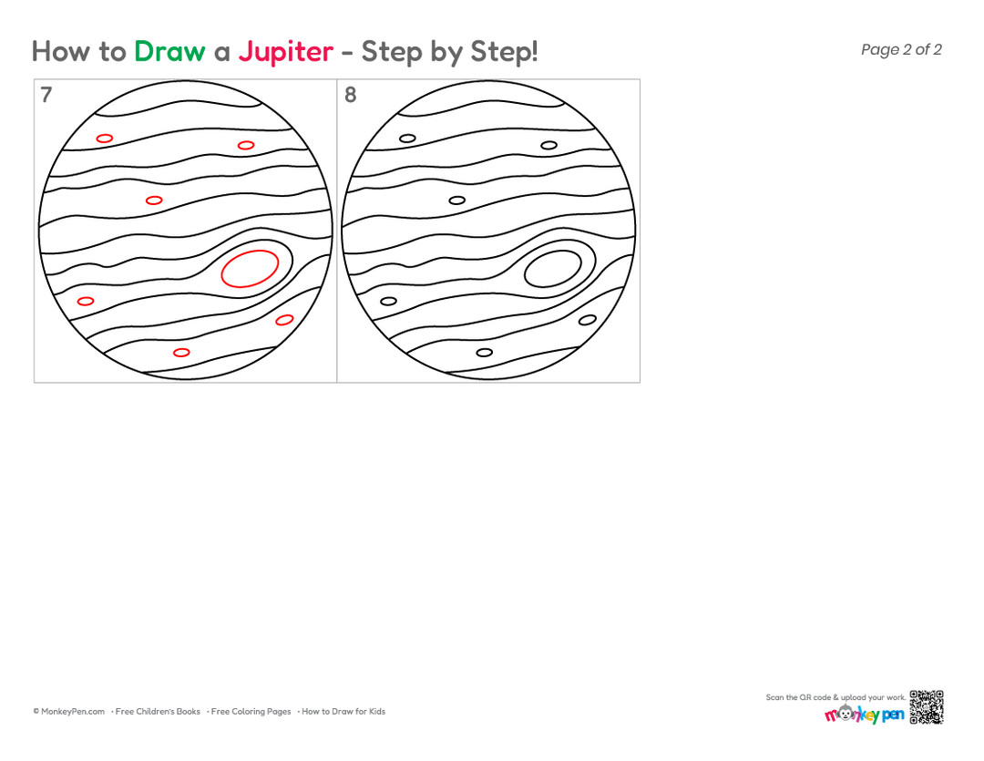 How to Draw Jupiter – Easy Step-by-Step Planet Drawing for Kids