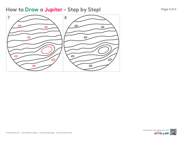 Easy Jupiter illustration in a kid-friendly style.
