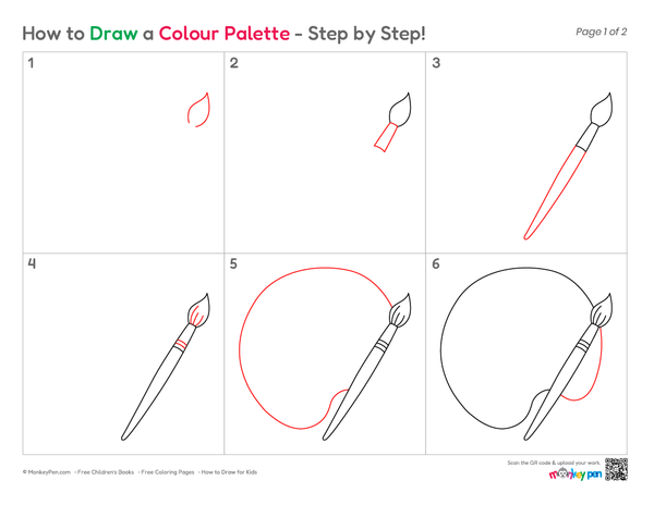 Easy paint palette drawing for children