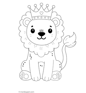 Crowned Lion Coloring Page