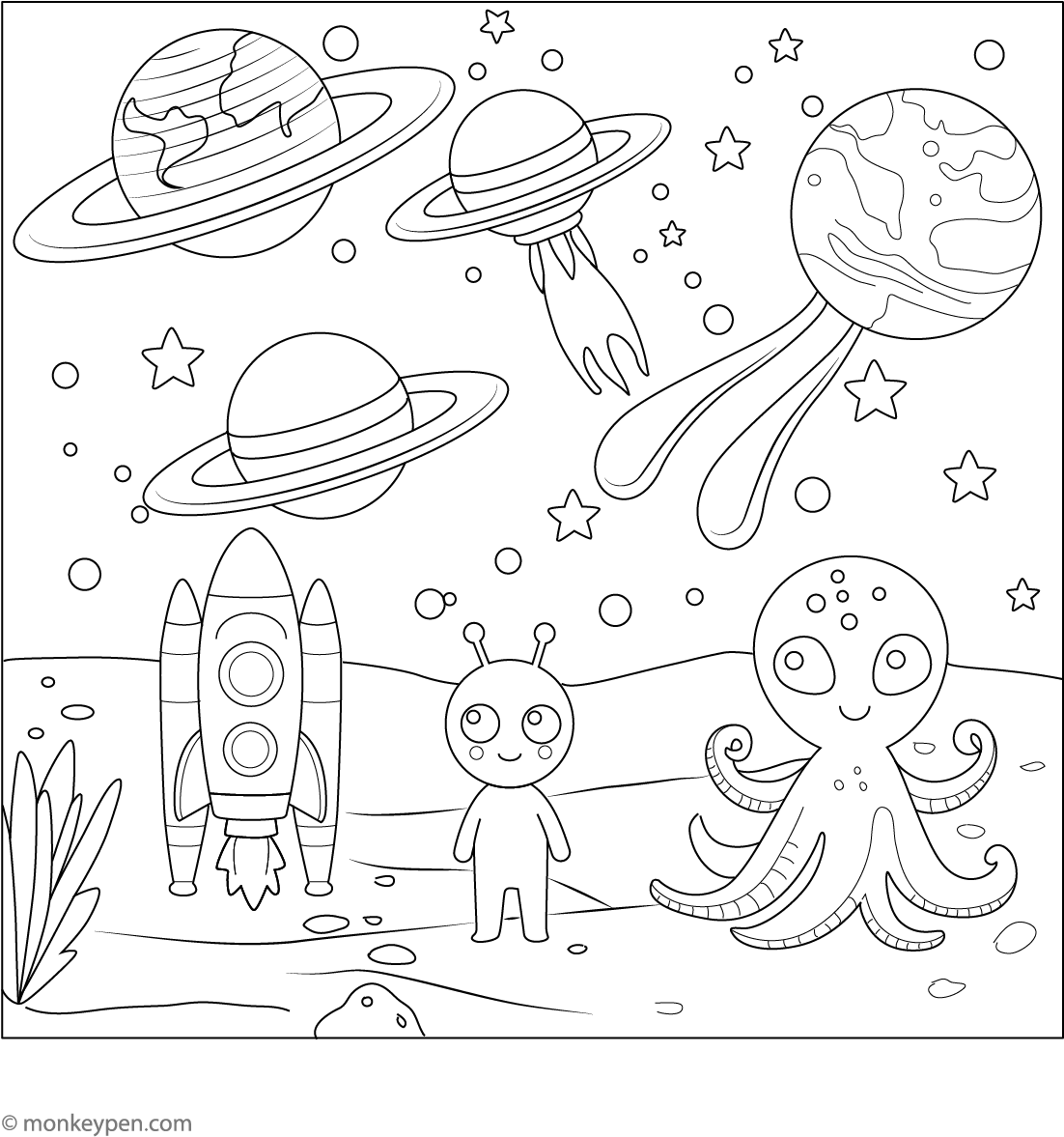 Alien World Coloring Page alien-world-coloring-page
