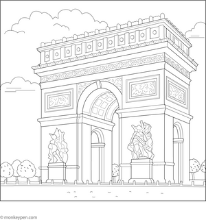 Arc De Triomphe Coloring Page – fun and educational printable for children