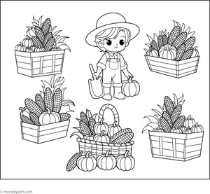 Autumn Harvest Coloring Page