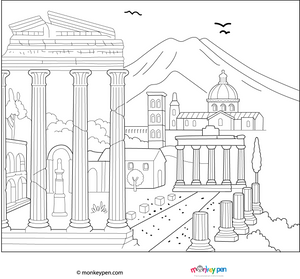 Pompeii Coloring Page