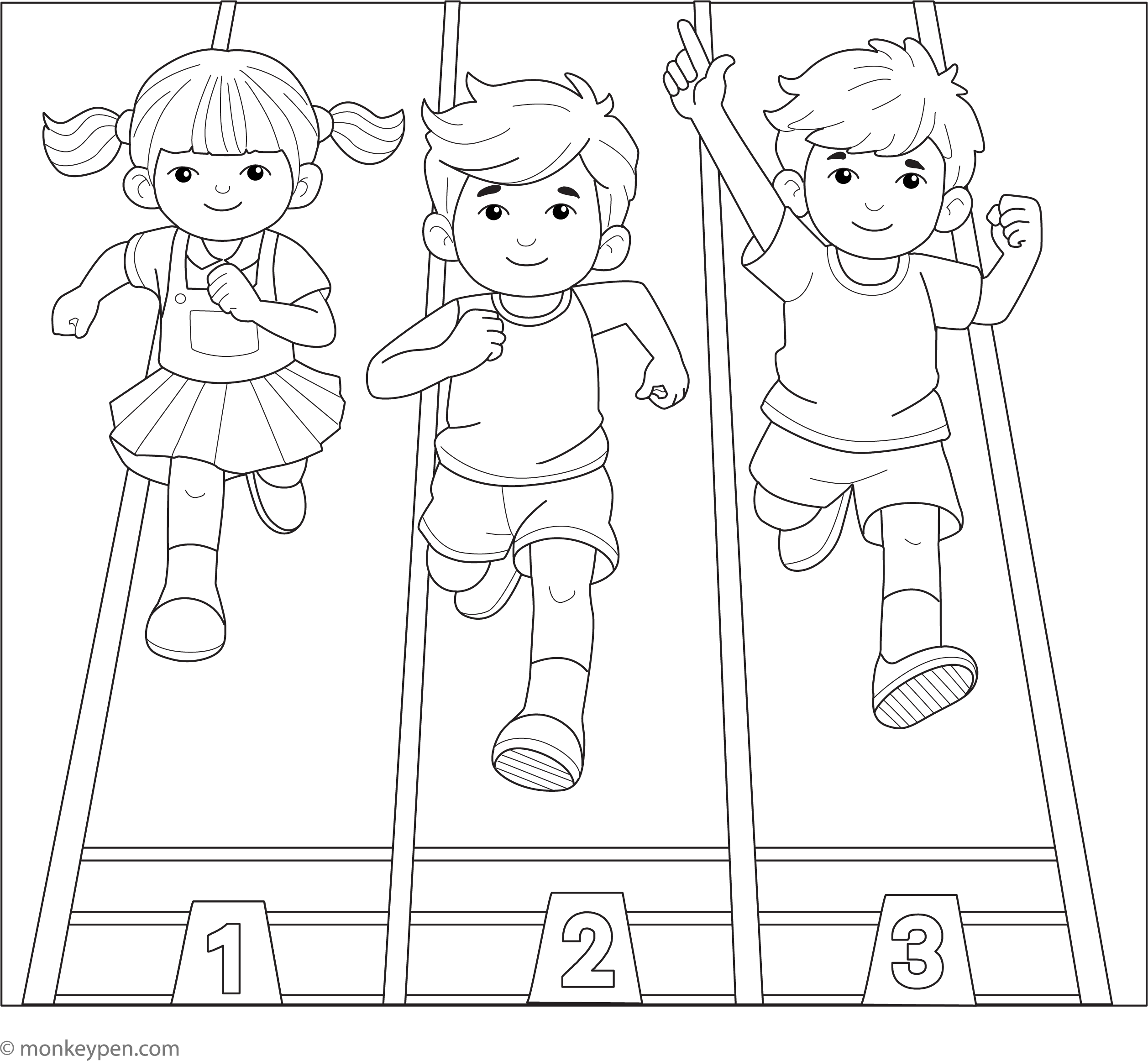 Running Race Coloring Page Fun Sports Activity For Kids Running race coloring page fun sports activity for kids