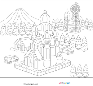 Sapporo Snow Festival Coloring Page