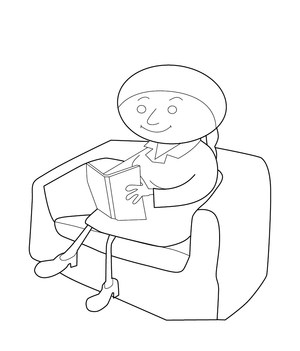 Reading  coloring page – fun and educational printable for children