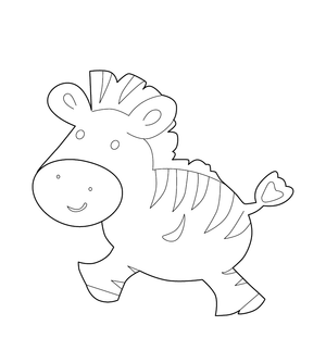 Zebra Coloring Page – printable animal drawing for children