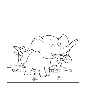 Baby Elephant Coloring Picture