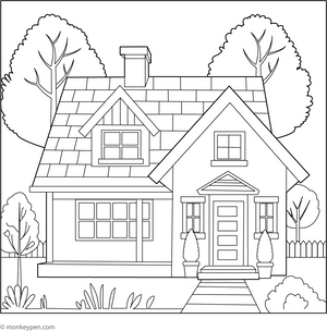 Bungalow Coloring Page