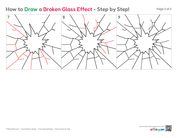 How to Draw a Broken Glass Effect – Step-by-Step Art Drawing for Kids