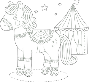 Circus Horses coloring page – fun and educational printable for children
