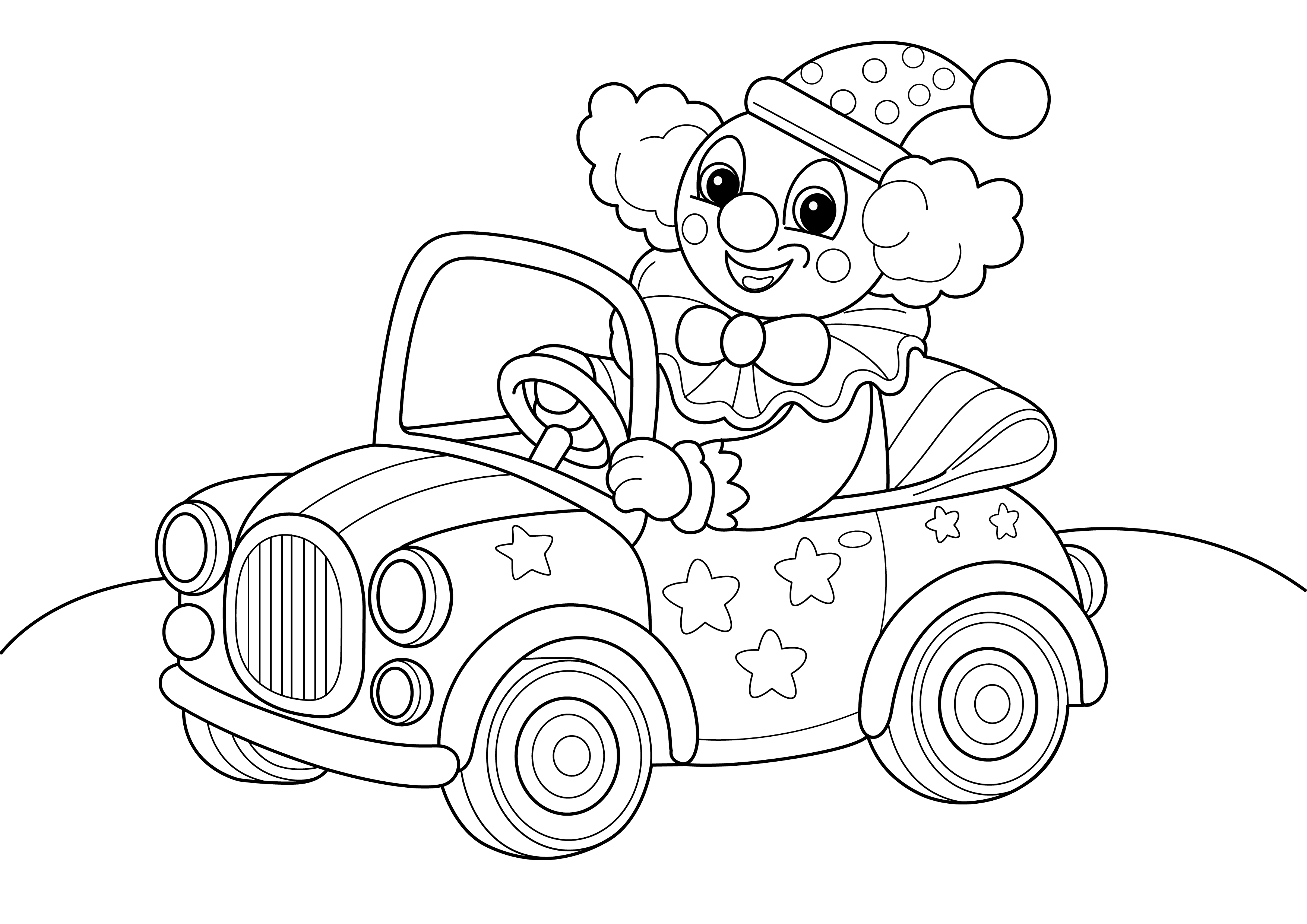 Coloring Ima Printable Clown Car Coloring Image