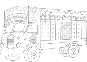 Rajasthan Truck coloring page – transportation-themed printable for kids