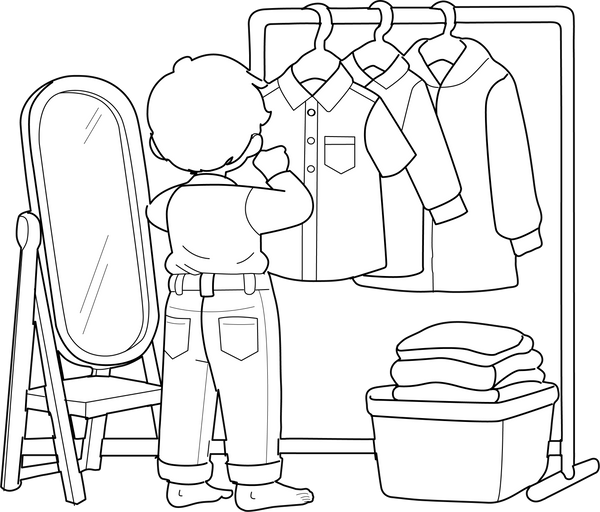 Dress Neatly coloring page – fun and educational printable for children