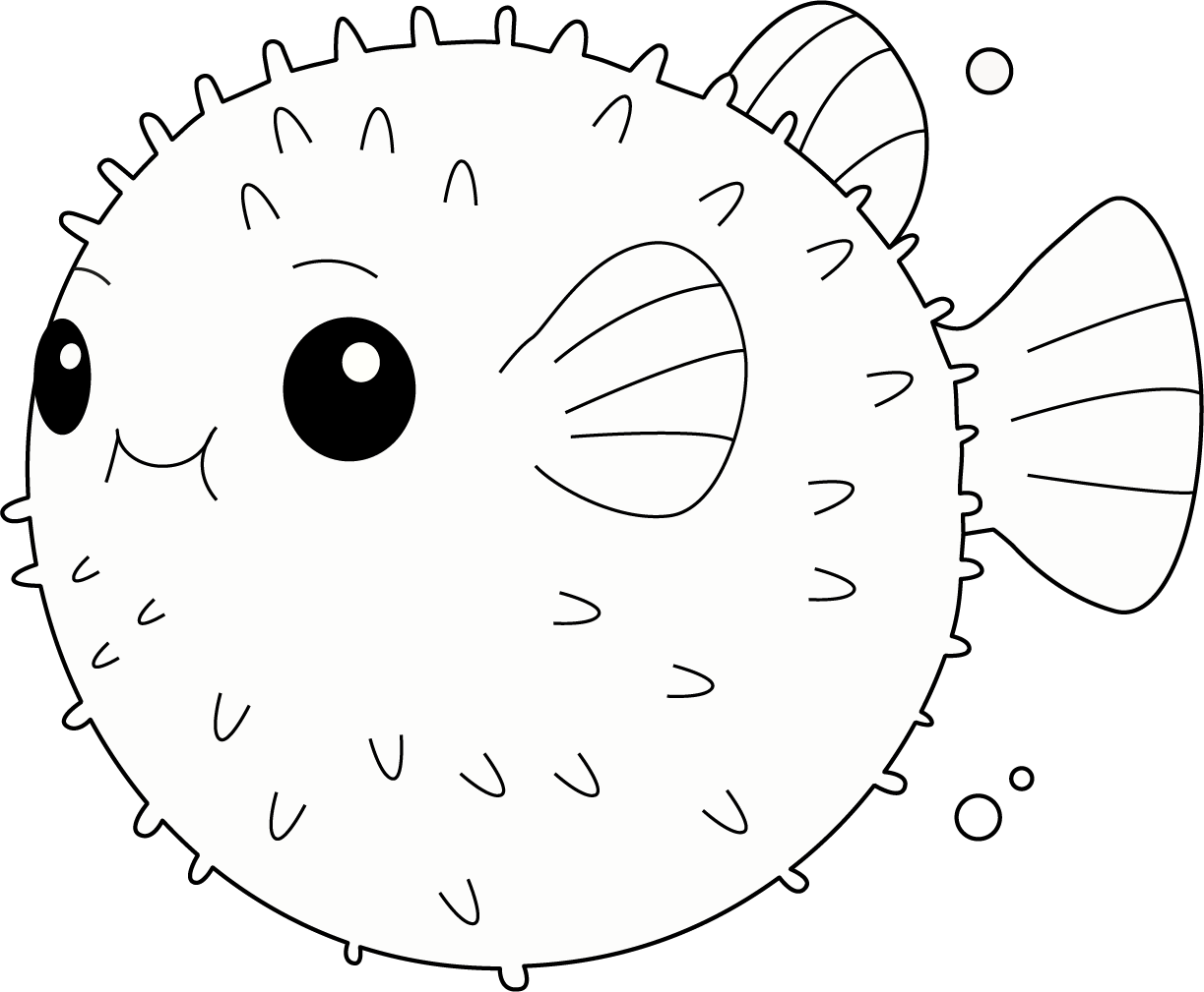 Pager Fish Cute Fish Coloring Page