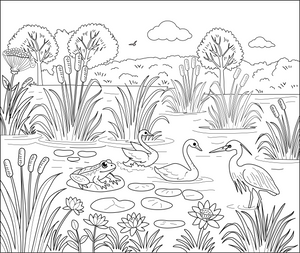 Wetlands And Marshes coloring page – fun and educational printable for children