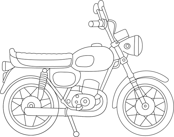 Motorbike coloring page – fun and educational printable for children