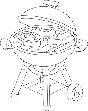 Barbeque Grill coloring page – fun and educational printable for children
