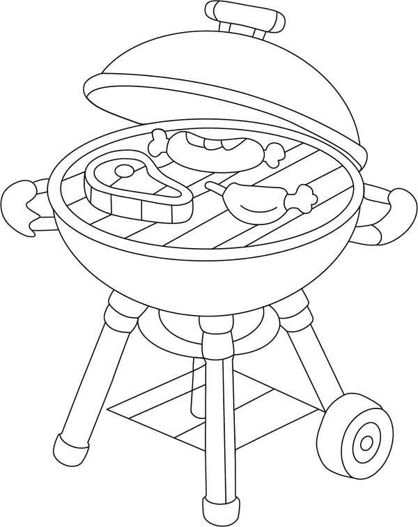 Barbeque Grill coloring page – fun and educational printable for children