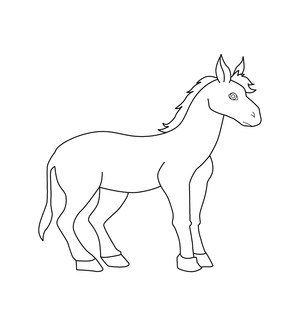 Donkey Coloring Page  – fun and educational printable for children