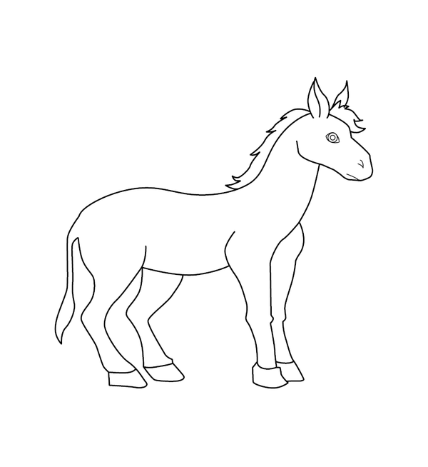 Donkey Coloring Page  – fun and educational printable for children