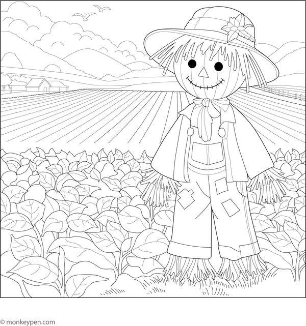 Scarecrow Coloring Page – fun and educational printable for children