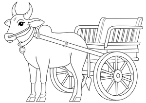 Bullock Cark coloring page – transportation-themed printable for kids