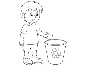 Dustbin coloring page – fun and educational printable for children