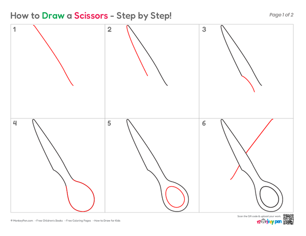 How to Draw Scissors – Step-by-Step Object Drawing for Kids