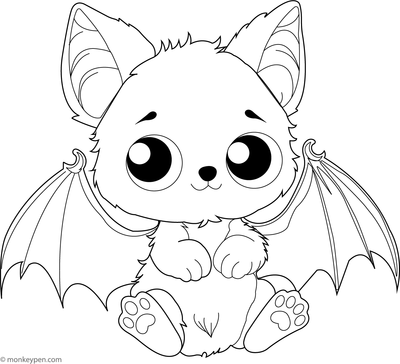 Cartoon Bat Coloring Page Cartoon bat coloring page