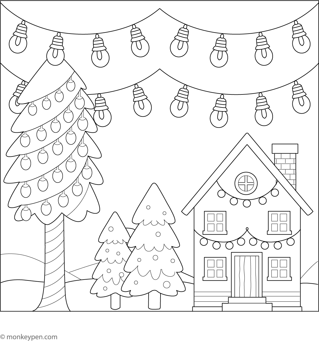 Free Printable Christmas Lights Coloring Pages Free Printable
