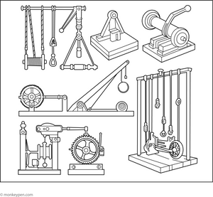 Simple Machines Coloring Page